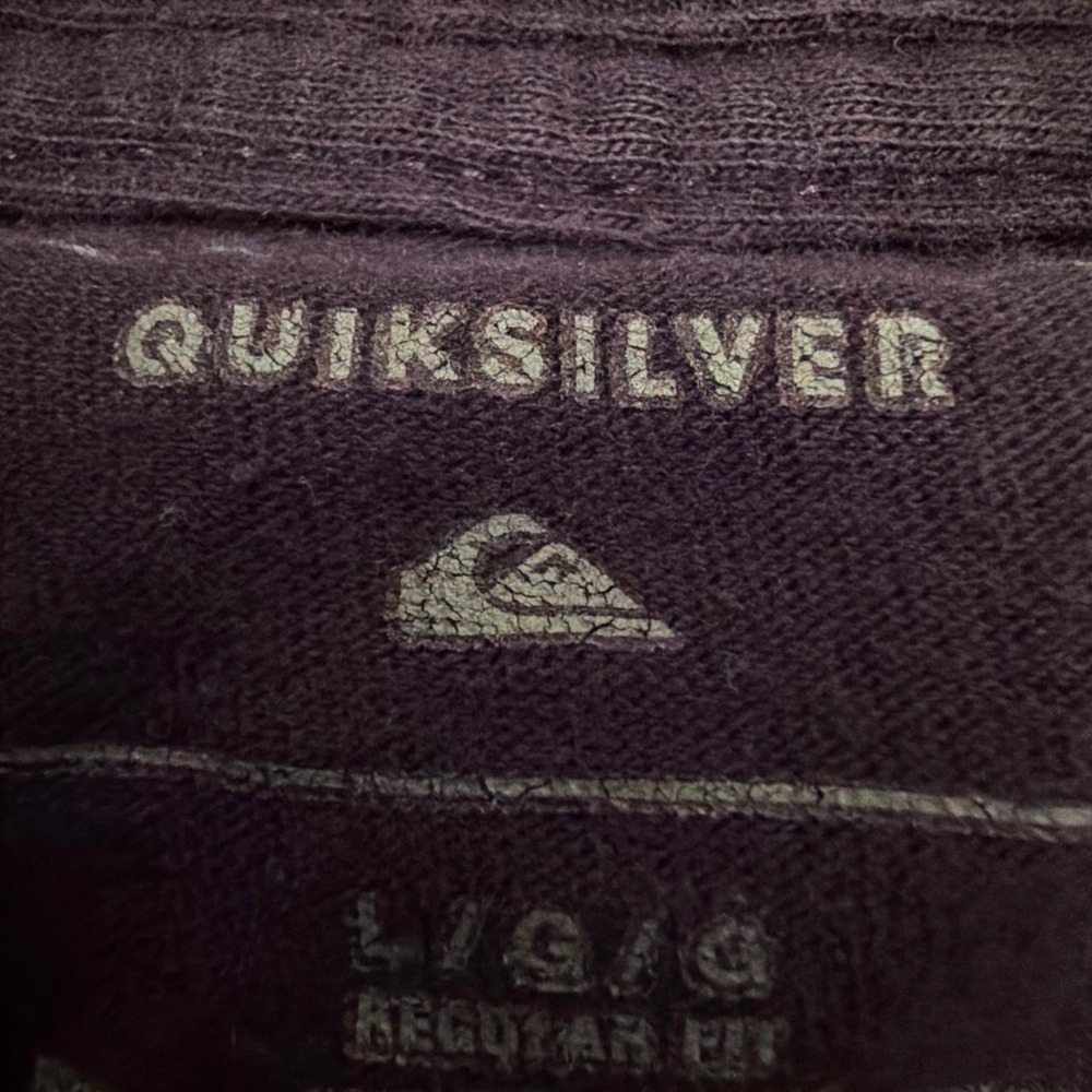 Quiksilver Since 1969 Black Distressed Logo T-Shirt Men's Large Quiksilver